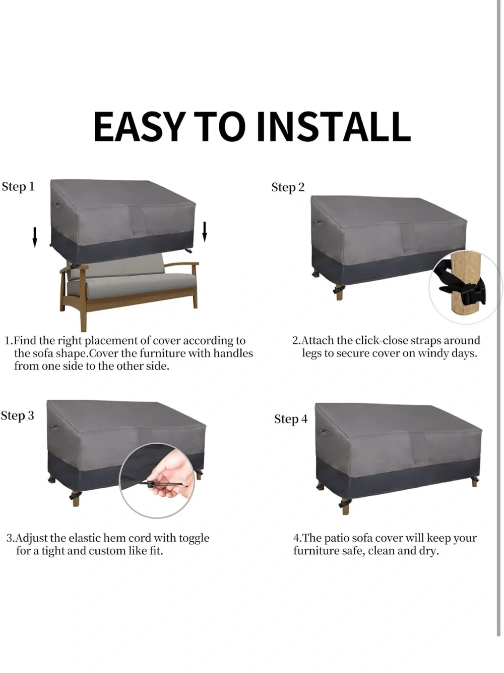 Easy-Going Heavy Duty 2 Seater Outdoor Loveseat Cover, Waterproof